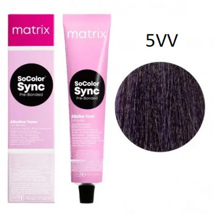 Крем-фарба для волосся без аміаку Matrix SoColor Sync 5VV Світлий шатен перламутровий інтенсивний 90 мл