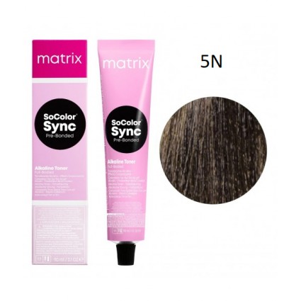 Крем-фарба для волосся без аміаку Matrix SoColor Sync 5N Світлий шатен натуральний 90 мл Крем-фарба для волосся без аміаку Matrix SoColor Sync 5N Світлий шатен натуральний 90 мл