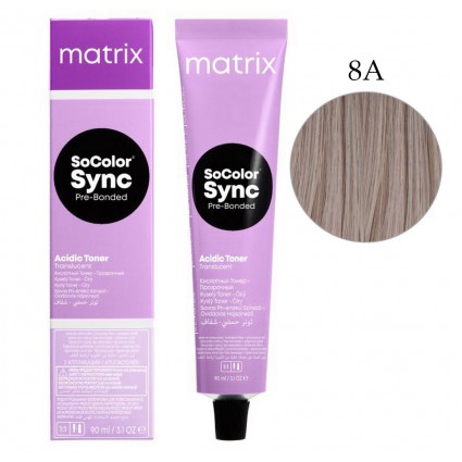 Тонер на кислотній основі для волосся 8А  Matrix Color Sync попелястий 90 мл