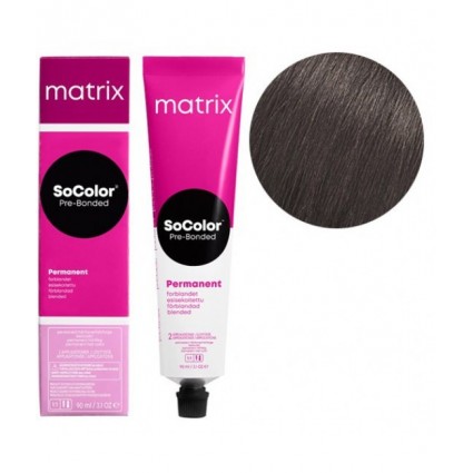 Стійка крем-фарба Matrix SoColor Pre-Bonded Power Cools 4AA Шатен глибокий попелястий 90 мл