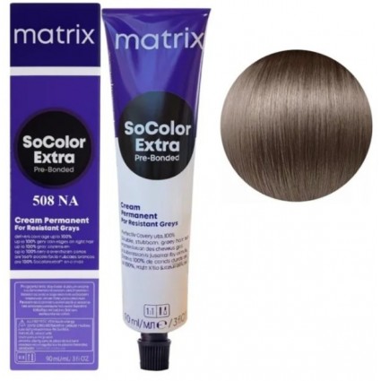 Стійка крем фарба Matrix SOCOLOR.Pre-Bonded Extra Coverage 508NA Світлий блондин попелястий 90 мл