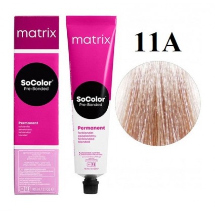 Стійка крем-фарба Matrix Socolor Pre-Bonded 11A Дуже світлий блондин попелястий 90 мл
