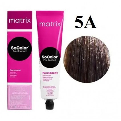 Стійка крем-фарба Matrix Socolor Pre-Bonded 5A Світлий шатен попелястий 90 мл