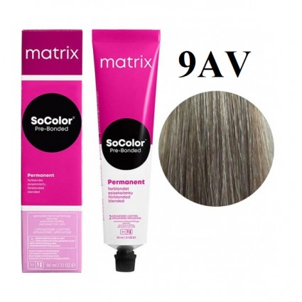Стійка крем-фарба Matrix Socolor Pre-Bonded 9AV Дуже світлий блондин попелясто-перламутровий 90 мл