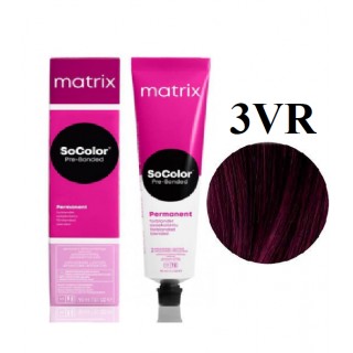 Стійка крем-фарба Matrix Socolor Pre-Bonded 3VR темний шатен перламутрово-червоний 90 мл