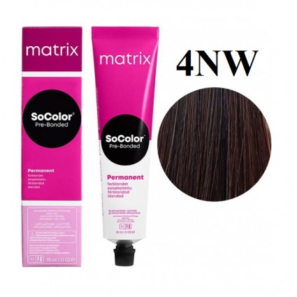 Стійка крем-фарба Matrix Socolor Pre-Bonded 4NW Шатен натуральний теплий 90 мл