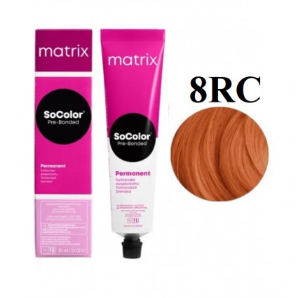 Стійка крем-фарба Matrix Socolor Pre-Bonded 8RC Світлий блондин червоно-мідний 90 мл