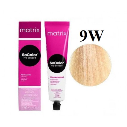 Стійка крем-фарба Matrix Socolor Pre-Bonded 9W Дуже світлий блондин теплий 90 мл Стійка крем-фарба Matrix Socolor Pre-Bonded 9W Дуже світлий блондин теплий 90 мл