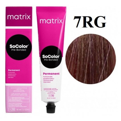 Стійка крем-фарба Matrix Socolor Pre-Bonded 7RG Блондин червоний золотистий 90 мл Стійка крем-фарба Matrix Socolor Pre-Bonded 7RG Блондин червоний золотистий 90 мл
