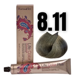 Стійка крем-фарба Farmavita Life Color Plus 8.11 Блондин насичено-попелястий 100 мл