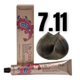 Стійка крем-фарба Farmavita Life Color Plus 7.11 Темний блондин насичено попелястий 100 мл