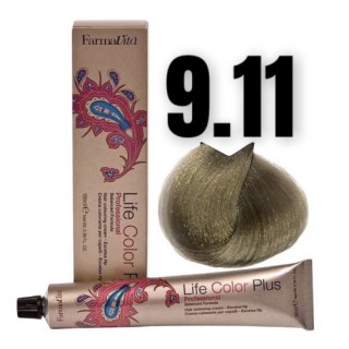 Стійка крем-фарба Farmavita Life Color Plus 9.11 Дуже світлий блондин насичений попелястий 100 мл