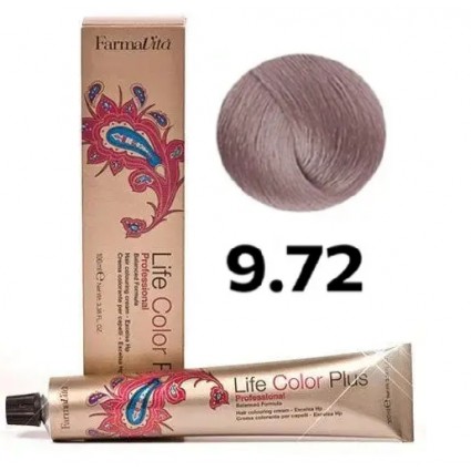Стійка крем-фарба Farmavita Life Color Plus 9.72 Дуже світлий блондин коричнево-пepламyтpoвий 100 мл