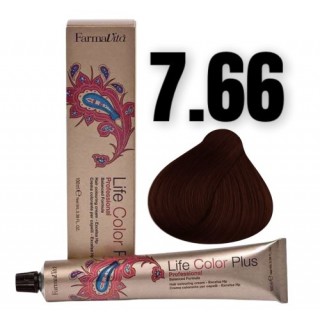 Стійка крем-фарба Farmavita Life Color Plus 7.66 Блондин насичений червоний 100 мл