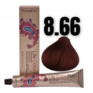 Стійка крем-фарба Farmavita Life Color Plus 8.66 Світлий блондин насичений червоний 100 мл