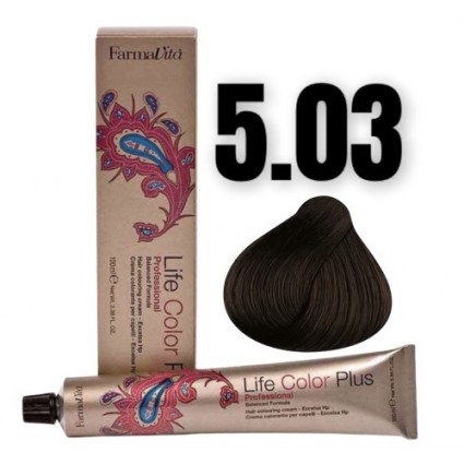 Стійка крем-фарба Farmavita Life Color Plus 5.03 Теплий світло-каштановий 100 мл