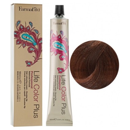 Стійка крем-фарба Farmavita Life Color Plus 7.45 Блондин мідний червоне дерево 100 мл