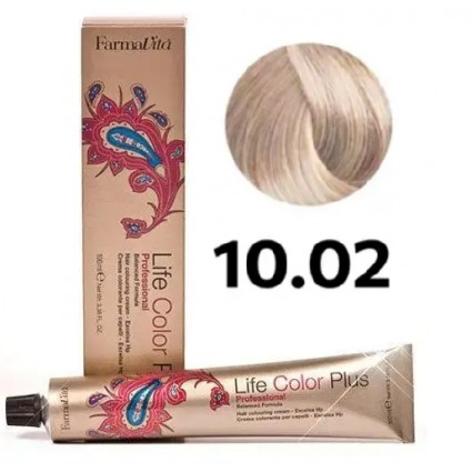 Стійка крем-фарба Farmavita Life Color Plus 10.02 Платиновий блондин жемчyжний 100 мл