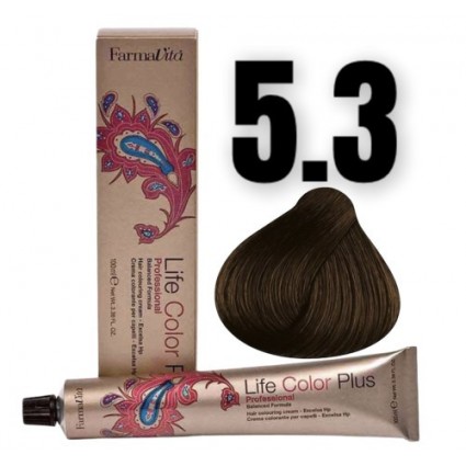 Стійка крем-фарба Farmavita Life Color Plus 5.3 Світло-каштановий золотистий 100 мл