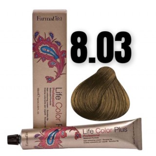 Стійка крем-фарба Farmavita Life Color Plus 8.03 Теплий світлий блондин 100 мл