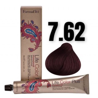 Стійка крем-фарба Farmavita Life Color Plus 7.62 Блондин фіолетово-червоний 100 мл
