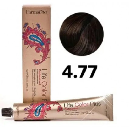 Стійка крем-фарба Farmavita Life Color Plus 4.77 Інтенсивний коричневий кашемір 100 мл