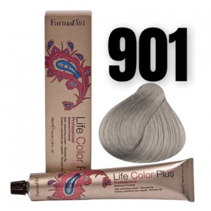 Стійка крем-фарба Farmavita Life Color Plus 901 Світло-попільний блондин суперосвітлення 100 мл