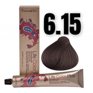 Стійка крем-фарба Farmavita Life Color Plus 6.15 Темний блондин попелястий 100 мл