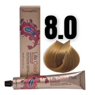 Стійка крем-фарба Farmavita Life Color Plus 8.0 Світлий блондин 100 мл