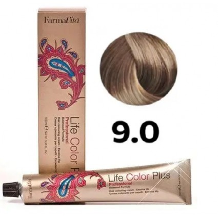 Стійка крем-фарба Farmavita Life Color Plus 9.0 Дуже світлий блондин 100 мл