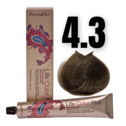 Стійка крем-фарба Farmavita Life Color Plus 4.3 Каштановий золотистий 100 мл
