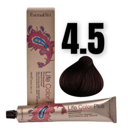Стійка крем-фарба Farmavita Life Color Plus 4.5 Каштанове червоне дерево 100 мл