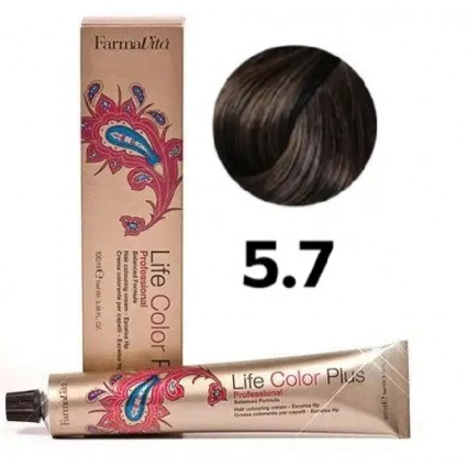 Стійка крем-фарба Farmavita Life Color Plus 5.7 Cеpeдньо-Коричневий кaшeмip 100 мл