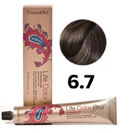 Стійка крем-фарба Farmavita Life Color Plus 6.7 Cвітлий коричневий кaшeмip 100 мл