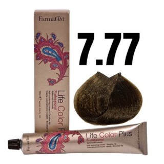 Стійка крем-фарба Farmavita Life Color Plus 7.77 Блондин світлий коричневий кaшeмip 100 мл