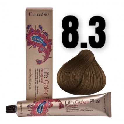 Стійка крем-фарба Farmavita Life Color Plus 8.3 Світлий блондин золотистий 100 мл