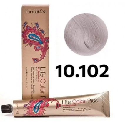 Стійка крем-фарба Farmavita Life Color Plus 10.102 Платиновий блондин пепельно-перлиннийй 100 мл