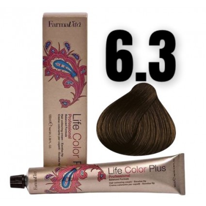 Стійка крем-фарба Farmavita Life Color Plus 6.3 Темний блондин золотистий 100 мл