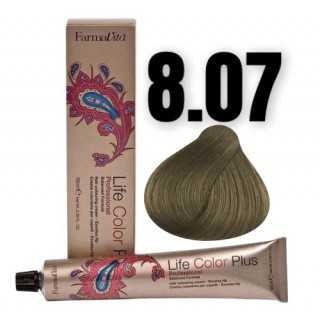 Стійка крем-фарба Farmavita Life Color Plus 8.07 Xoлoдний світлий блондин 100 мл