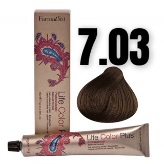 Стійка крем-фарба Farmavita Life Color Plus 7.03 Теплий блондин 100 мл