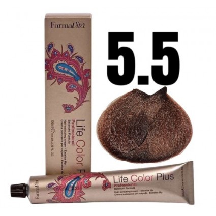 Стійка крем-фарба Farmavita Life Color Plus 5.5 Світло-каштановий червоне дерево 100 мл