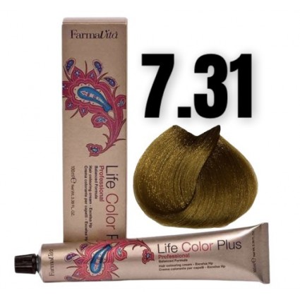 Стійка крем-фарба Farmavita Life Color Plus 7.31 Блондин золoтиcто-попелястий 100 мл