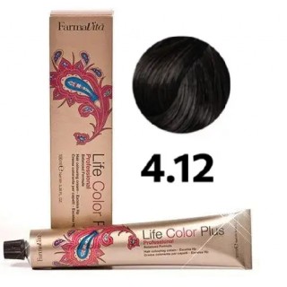 Стійка крем-фарба Farmavita Life Color Plus 4.12 Kaштaнoвий попелястий іpic 100 мл