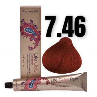 Стійка крем-фарба Farmavita Life Color Plus 7.46 Блондин мідно-червоний 100 мл