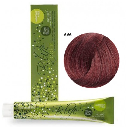 Безамміачна крем-фарба FarmaVita B.Life Color 6.66 Темний блондин насичено-червоний 100 мл Безамміачна крем-фарба FarmaVita B.Life Color 6.66 Темний блондин насичено-червоний 100 мл