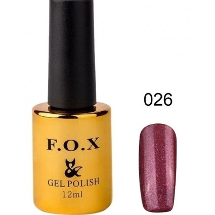 Гель-лак F.O.X Gel Polish Gold Pigment 026 бордово-коричневий з мікроблеском 12 мл