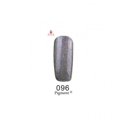 Гель-лак F.O.X Gel Polish Gold Pigment 096 сріблястий із зелено-фіолетовими блискітками 12 мл