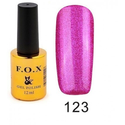 Гель-лак F.O.X Gel Polish Gold Pigment 123 фуксія з перламутром і мікробліском 12 мл
