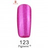 Гель-лак F.O.X Gel Polish Gold Pigment 123 фуксія з перламутром і мікробліском 12 мл
