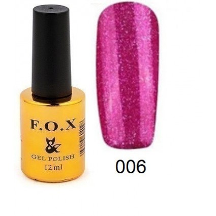 Гель-лак F.O.X gel-polish gold Pigment 006 темно-малиновий з блискітками 12 мл